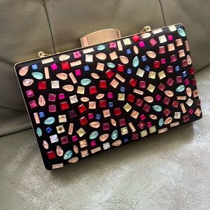 Jewel black clutch